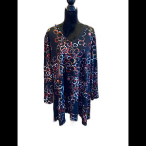 North Style Blouse Tunic  Women’s Short Dress or Long Top  Plus Size 2X V Neck